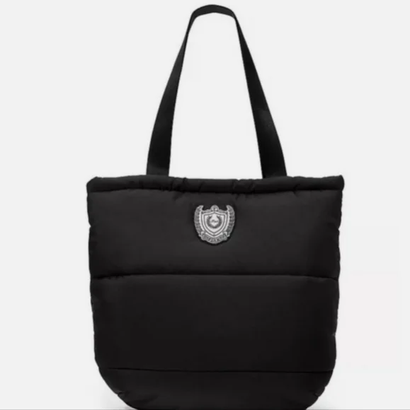 PINK VS Sherpa Blanket & Quilted Puffer Black Tote
